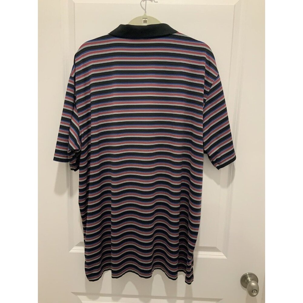 Peter Millar Polo XXL Mens Black Gray Striped Short Sleeve Summer Comfort - Picture 3 of 9